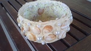 Upcycled tuna tins Tutorial video no. 2 - Sea shells candle holders