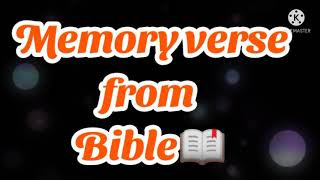 Bible Verse/Memory verses