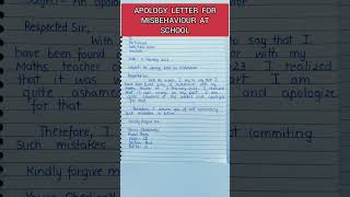 Apology letter for misbehaviour at school #apologyletter #apologyletterforschool#short #shorts#shots