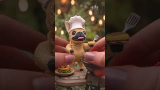 Crochet Pug Faces Challenges While Trying To Make Burgers! #animals #cute