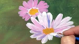 Lovely Daisies / Easy Acrylic Painting Tutorial For Beginners Step By Step #489