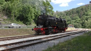 Die Bergkönigin 95 1027  ist wieder auf der Rübelandbahn unterwegs am 13.06.2021 (HD)