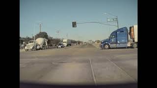 Tesla dash cam catches near miss.