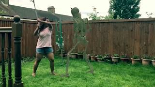 Horror Movie Short, Fight with skeleton