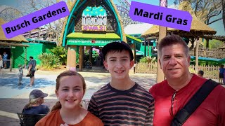 Mardi Gras and Iron Gwazi at Busch Garden in Tampa, Florida