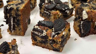 Gluten Free Oreo Blondies | One Bowl, No Mixer!