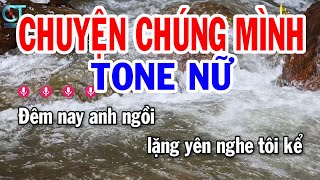 Karaoke Chuyện Chúng Mình Tone Nữ ( Am ) Nhạc Sống Mới || Karaoke Tuấn Kiệt