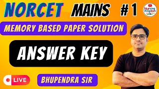 Norcet mains answer key l Norcet mains paper solution l nursing kingdom