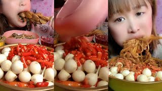 mukbang : Garlic chili eating show - too spicy