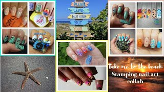 Youtubers nail art stamping weekly collab | Take me to the beach | bundle monster