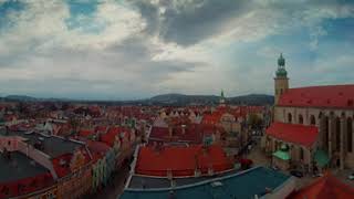 Jelenia Gora Poland Aerial Drone VR 360 Old City center video Spring