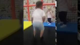 Very cute little boy bouncing