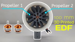 Dual Propeller 3D printed 100 mm Electric Ducted Fan | 1700 KV Motor | Part 2