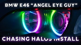 BMW E46 "Angel Eye Guy" RGBW Chasing Angel Eyes Installation & Demonstration