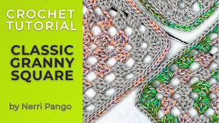 How to crochet a classic granny square || Step by step crochet tutorial