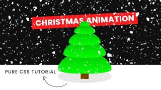 Pure CSS Christmas Banner Animation Effects | Snow Fall | CodingWithFun