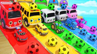 Multicolored Soccer and Bouncing Balls | Baby Shark and Sing a Song + Kids Songs by Beep Beep Car