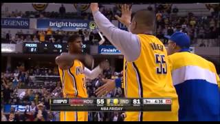 Paul George two handed reverse slam vs rockets