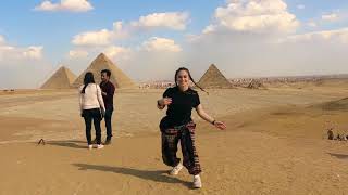 Dancing in front of The Great Pyramids in Egypt