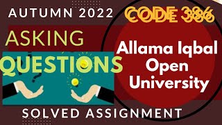 AIOU  solved assignment 386| Assignment # 1 Autumn 2022.. Q # 3