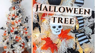 Elegant Halloween Decor with a Halloween tree! Halloween Christmas Tree Decorate with Me