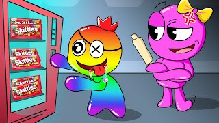 Rainbow Friends want some Skittles | Skittles Meme | Roblox Rainbow Friends Animation