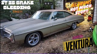 BLEEDING THE BRAKES ON A 68 PONTIAC, RUSTY BLEEDERS, PNEUMATIC BRAKE BLEEDING SYSTEM TEST