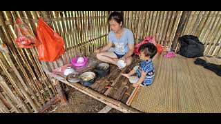 dig cassava for food, catch stream fish