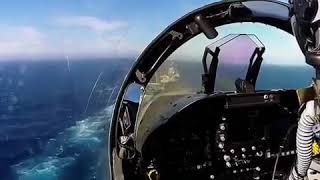 Boeing F-18 Super Hornet lands on aircraft carrier - What a view from the cockpit!