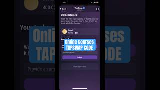 Online Courses Code Tapswap || Tapswap Video Code