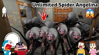 Unlimited Spider Angelina 😱 With Shinchan and Nobita | Granny Chapter 1 Tricks Granny Funny Video