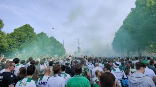 Corteo FC Groningen 10.05.24 Sfeer vs Roda JC Promotie Eredivisie Noordzijde Ultras Pyro Vuurwerk