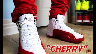 AIR JORDAN 12 "CHERRY" ON FEET ONLY! 4K