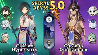 C1 Xiao Hypercarry & C0 Cyno Quickbloom | Spiral Abyss 5.0 Floor 12 | Genshin Impact