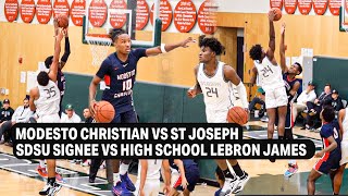 Modesto Christian  vs St Joseph | Tounde Yessoufou (HS Lebron) vs BJ Davis (SDSU Signee) DROPS 40!