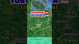 PEKANBARU TO YOGYAKARTA FLIGHT ROUTE CITILINK QG782 23/8 #shorts #aviation #flightroute #aeroplane