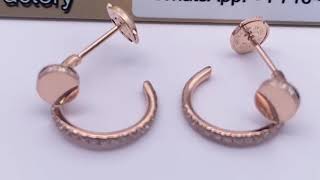 18K Rose Gold Juste un Clou Diamond Earrings#18kgold #jewellrydesign