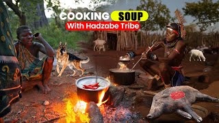 Hadzabe Tribe | Watch How They Cook Soup For Breakfast You will be surprised | African Village Life.