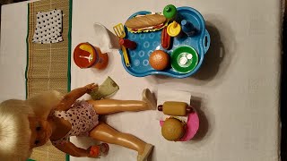 Toy kitchen toy food Cinderella's burger stand snack - Try my tray Episode 6