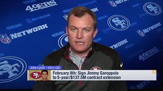 John Lynch on Jimmy Garoppolo:" Last season was enough for us to believe in him as our franchise QB"