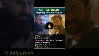 Saif Ali Khan Highest Nett Collection Movies 😱🔥#shorts #devara #saifalikhan