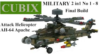 CUBIX Military 2 in1 No 1 - 8 – Attack Helicopter Boeing AH-64 Apache - Final Build (TUTORIAL)