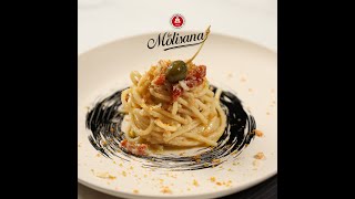 Spaghetto Quadrato con acciughe del Cantabrico e bottarga.