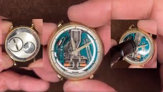 Bulova Accutron Spaceview Vintage Tuning fork electronic watch sound, front back, how to adjust time