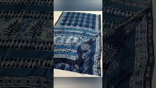 Beautiful Hand block Indigo Print Chanderi/Directly Manufacture & Supplier 8962296317