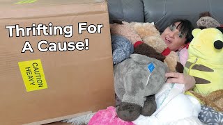 I Bought This Whole Box Of Stuffed Animals To Give Away | Thrifting For A Cause