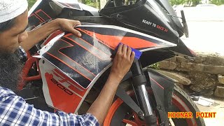 Ktm  graphics sticker installation | Ktm  bike graphics sticker kaise lagaye | #Ktm #bike