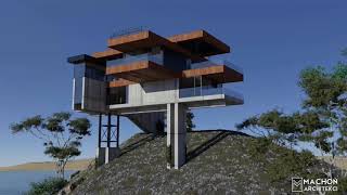 SKY VILLA -  house on the cliff - architectural concept - by MACHOŃ ARCHITEKCI