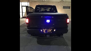 2010-2018 Dodge Ram 1500 2500 3500 LED Rear Front Emblem(Blue White Red)