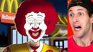 Reacting To CREEPY FAST FOOD ANIMATIONS! (SCARY STORIES)